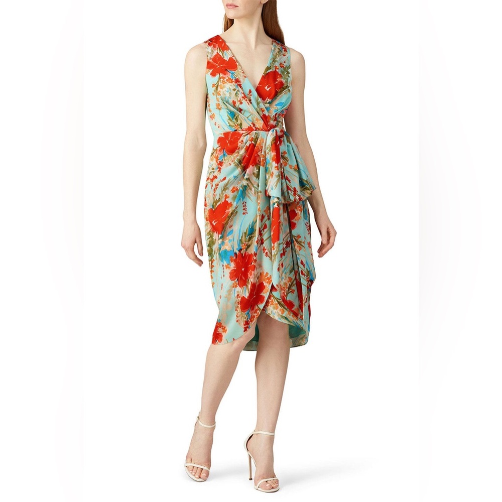 Badgley Mischka Multi Print Dress Size 6
